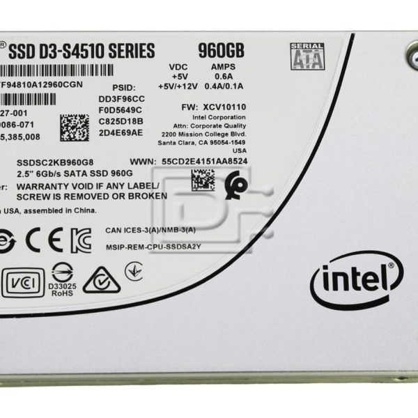 Intel SSDSC2KB960G801 960GB 2.5" SATA Enterprise Server SSD