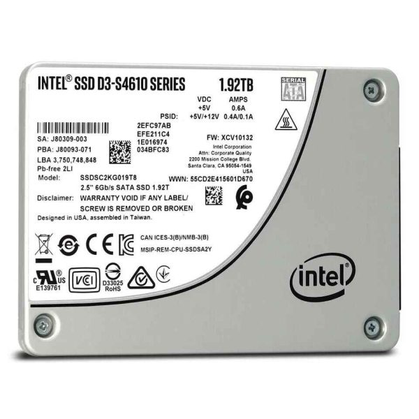 Intel SSDSC2KG019T801 1.92T 2.5″ SATA Enterprise Server SSD