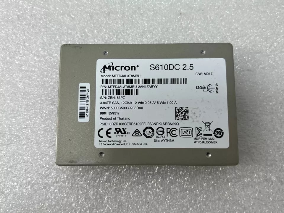 Micron 3.84TB SAS 12Gbs 2.5 SSD (S610DC)-min Micron 3.84TB SAS SSD